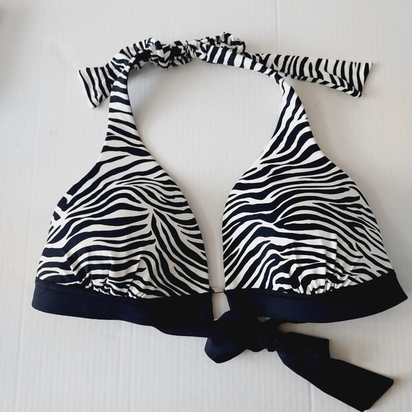 ⤵️WHBM Swim Top zebra print halter style *size XL❤️ - Picture 8 of 15